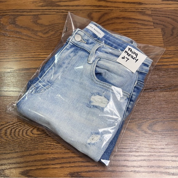 Flying Monkey High Rise 2 Tone Distressed Jeans size 27 - Picture 13 of 13